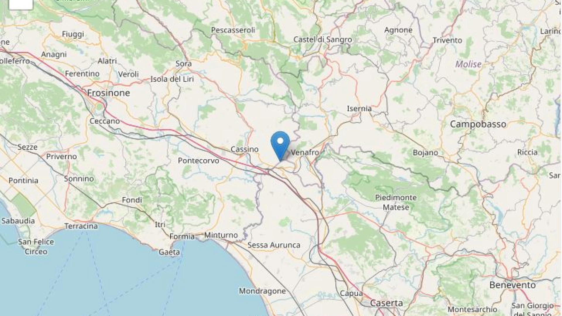 Scossa di terremoto tra Campania e Lazio. Epicentro a San Pietro Infine con magnitudo 3.5. Sisma avvertito anche in Molise.